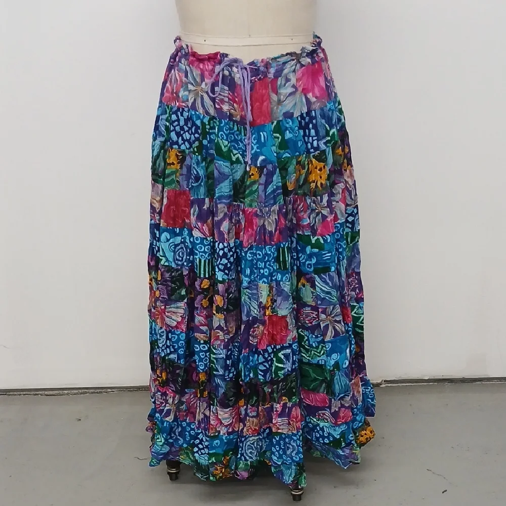 Vintage Sunbelt Sportswear Drawstring Floral Patterned Skirt / One Size